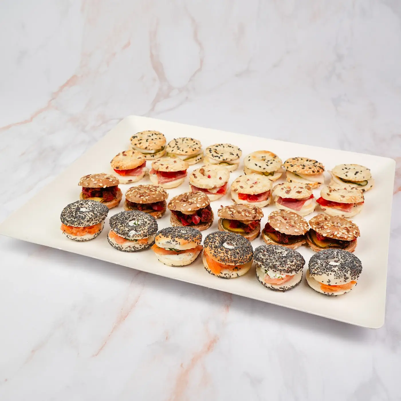 Plateau de 24 mini bagels – 4 recettes traiteur
